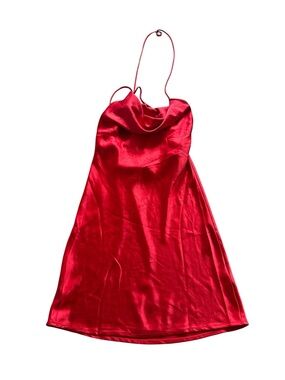 Chain of hearts satin mini dress - white fox size small